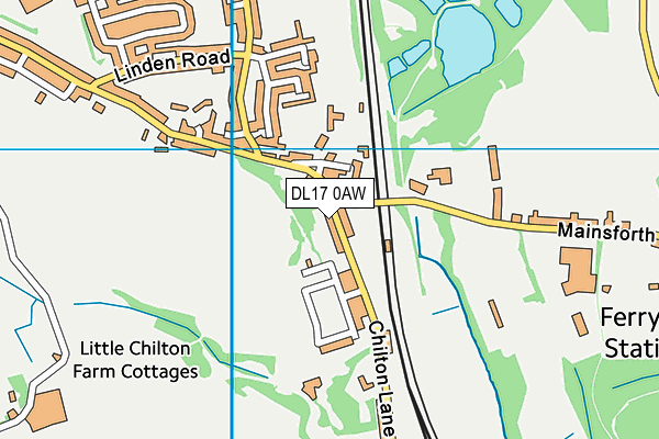 DL17 0AW map - OS VectorMap District (Ordnance Survey) DL17 0AW map - OS VectorMap District (Ordnance Survey)