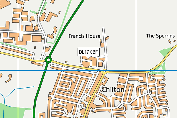 DL17 0BF map - OS VectorMap District (Ordnance Survey) DL17 0BF map - OS VectorMap District (Ordnance Survey)