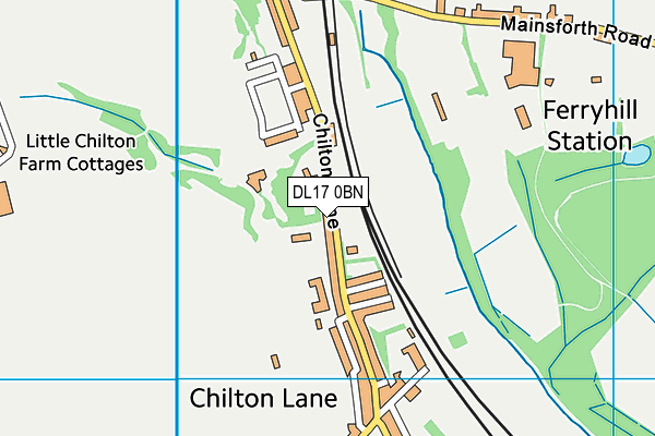 DL17 0BN map - OS VectorMap District (Ordnance Survey) DL17 0BN map - OS VectorMap District (Ordnance Survey)
