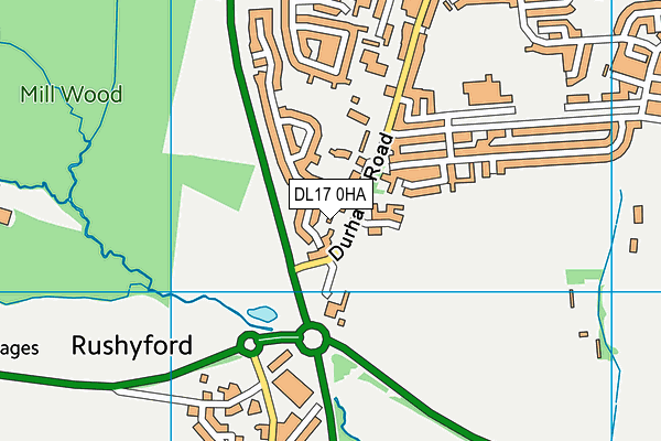 DL17 0HA map - OS VectorMap District (Ordnance Survey)