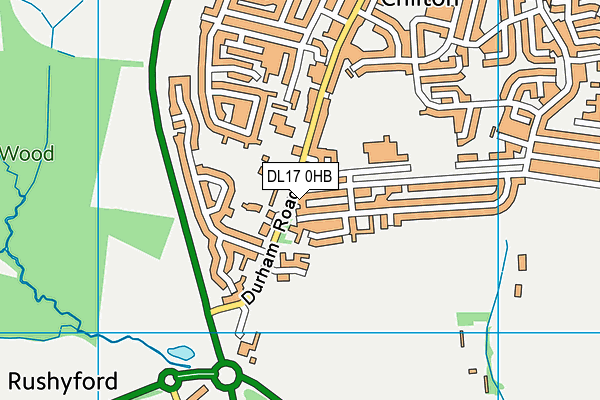 DL17 0HB map - OS VectorMap District (Ordnance Survey) DL17 0HB map - OS VectorMap District (Ordnance Survey)
