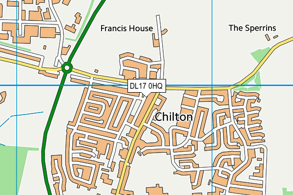 DL17 0HQ map - OS VectorMap District (Ordnance Survey)