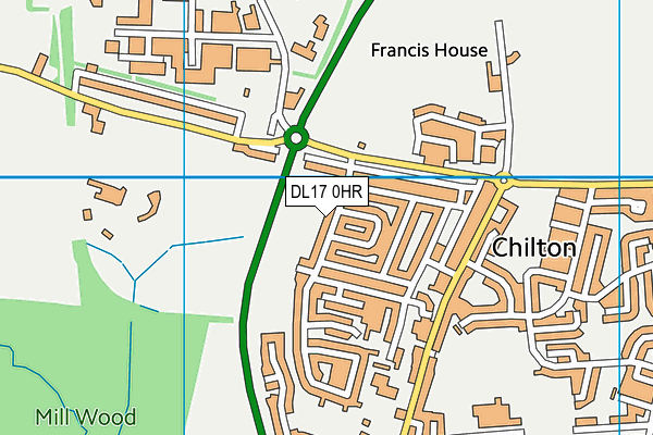 DL17 0HR map - OS VectorMap District (Ordnance Survey) DL17 0HR map - OS VectorMap District (Ordnance Survey)
