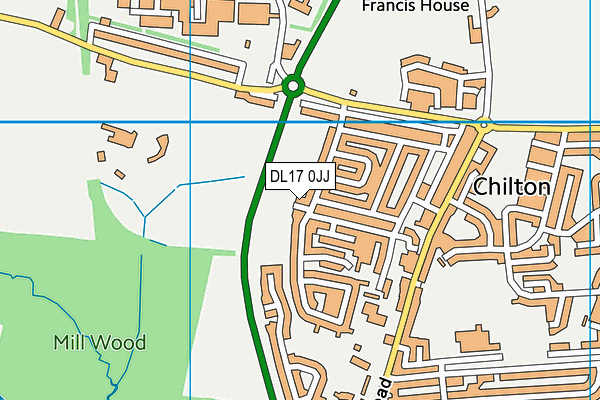 DL17 0JJ map - OS VectorMap District (Ordnance Survey) DL17 0JJ map - OS VectorMap District (Ordnance Survey)