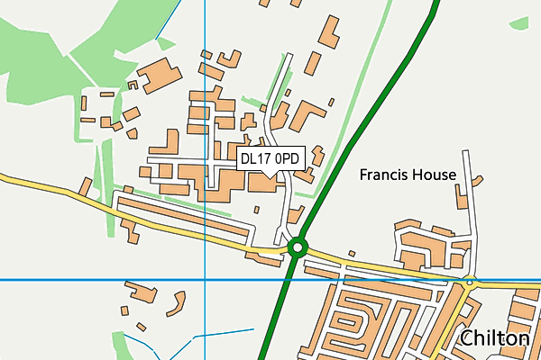 DL17 0PD map - OS VectorMap District (Ordnance Survey) DL17 0PD map - OS VectorMap District (Ordnance Survey)