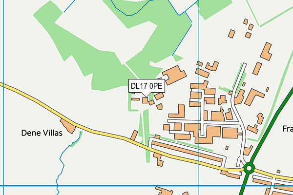 DL17 0PE map - OS VectorMap District (Ordnance Survey) DL17 0PE map - OS VectorMap District (Ordnance Survey)