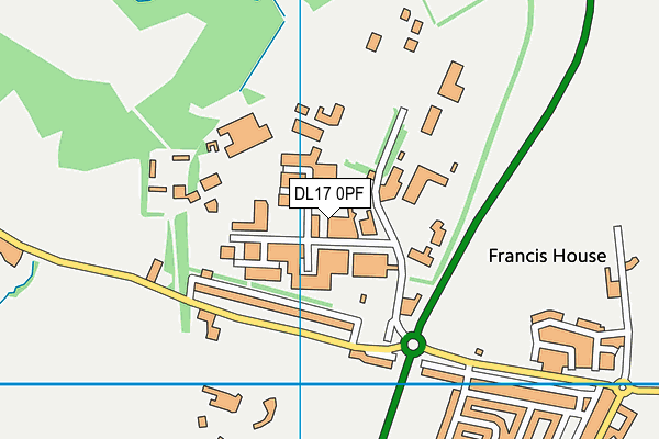 DL17 0PF map - OS VectorMap District (Ordnance Survey) DL17 0PF map - OS VectorMap District (Ordnance Survey)