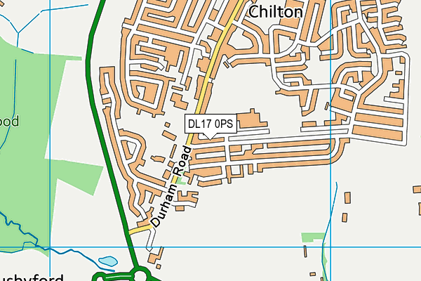DL17 0PS map - OS VectorMap District (Ordnance Survey)