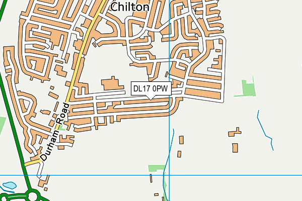 DL17 0PW map - OS VectorMap District (Ordnance Survey) DL17 0PW map - OS VectorMap District (Ordnance Survey)