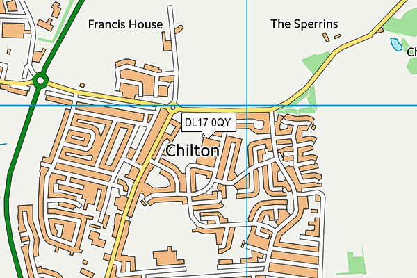 DL17 0QY map - OS VectorMap District (Ordnance Survey)