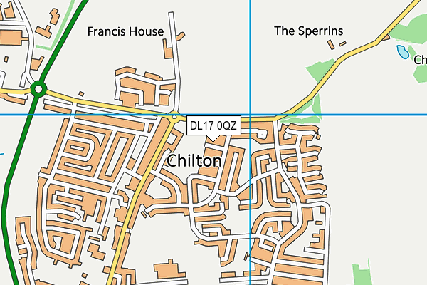 DL17 0QZ map - OS VectorMap District (Ordnance Survey)