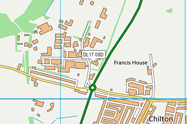 DL17 0SD map - OS VectorMap District (Ordnance Survey) DL17 0SD map - OS VectorMap District (Ordnance Survey)
