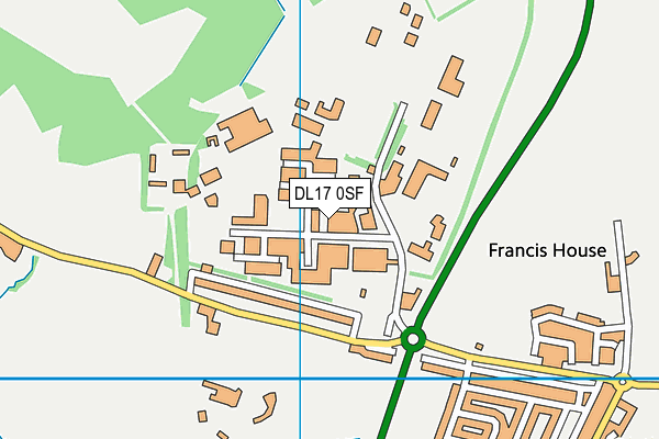 DL17 0SF map - OS VectorMap District (Ordnance Survey) DL17 0SF map - OS VectorMap District (Ordnance Survey)