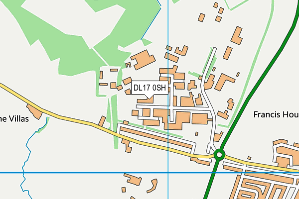 DL17 0SH map - OS VectorMap District (Ordnance Survey) DL17 0SH map - OS VectorMap District (Ordnance Survey)
