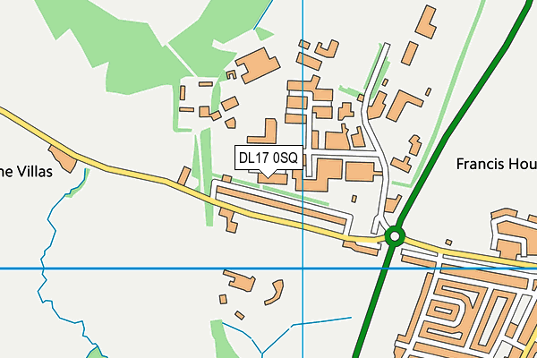 DL17 0SQ map - OS VectorMap District (Ordnance Survey) DL17 0SQ map - OS VectorMap District (Ordnance Survey)