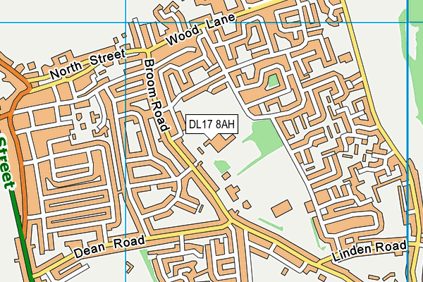 DL17 8AH map - OS VectorMap District (Ordnance Survey) DL17 8AH map - OS VectorMap District (Ordnance Survey)