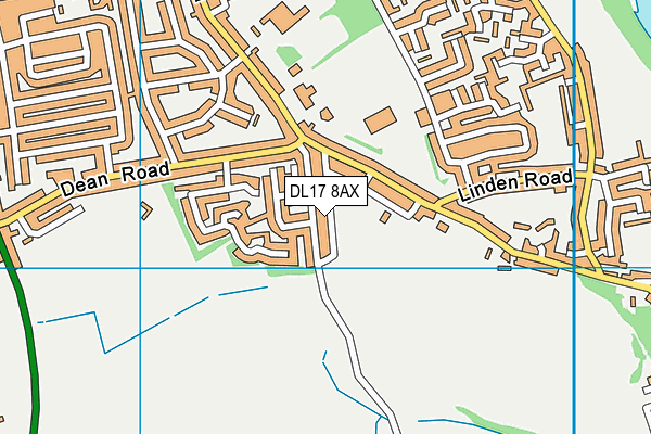 DL17 8AX map - OS VectorMap District (Ordnance Survey)