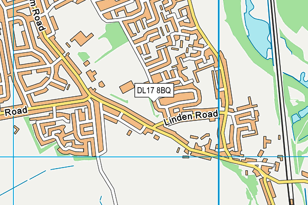 DL17 8BQ map - OS VectorMap District (Ordnance Survey) DL17 8BQ map - OS VectorMap District (Ordnance Survey)