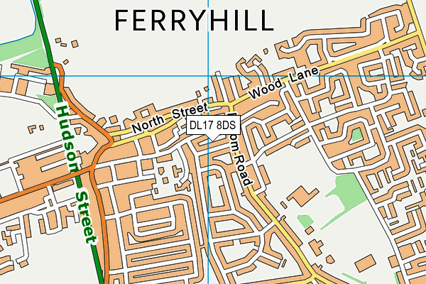 DL17 8DS map - OS VectorMap District (Ordnance Survey) DL17 8DS map - OS VectorMap District (Ordnance Survey)
