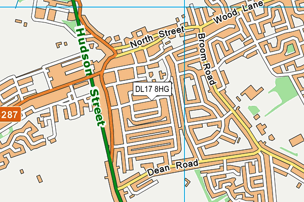 DL17 8HG map - OS VectorMap District (Ordnance Survey) DL17 8HG map - OS VectorMap District (Ordnance Survey)