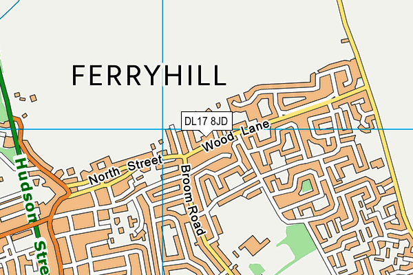 DL17 8JD map - OS VectorMap District (Ordnance Survey) DL17 8JD map - OS VectorMap District (Ordnance Survey)