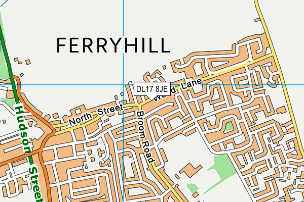 DL17 8JE map - OS VectorMap District (Ordnance Survey) DL17 8JE map - OS VectorMap District (Ordnance Survey)