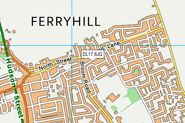 DL17 8JG map - OS VectorMap District (Ordnance Survey) DL17 8JG map - OS VectorMap District (Ordnance Survey)