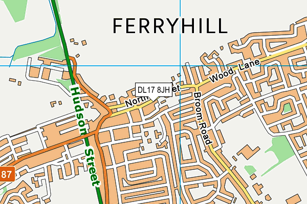 DL17 8JH map - OS VectorMap District (Ordnance Survey)