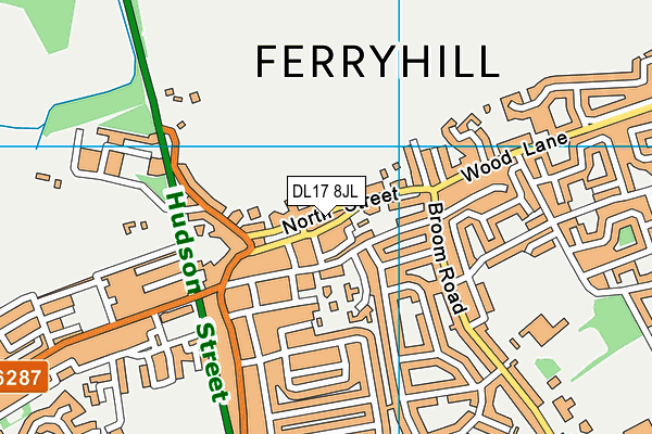 DL17 8JL map - OS VectorMap District (Ordnance Survey) DL17 8JL map - OS VectorMap District (Ordnance Survey)