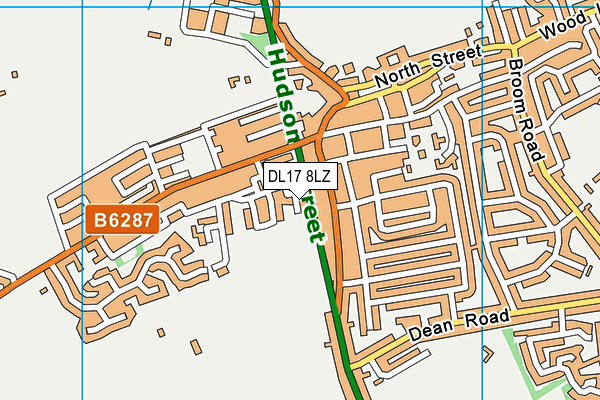 DL17 8LZ map - OS VectorMap District (Ordnance Survey) DL17 8LZ map - OS VectorMap District (Ordnance Survey)