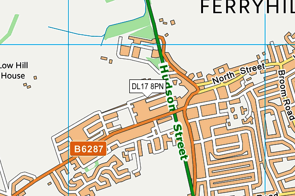 DL17 8PN map - OS VectorMap District (Ordnance Survey) DL17 8PN map - OS VectorMap District (Ordnance Survey)