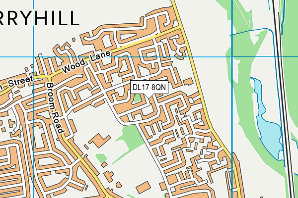 DL17 8QN map - OS VectorMap District (Ordnance Survey) DL17 8QN map - OS VectorMap District (Ordnance Survey)