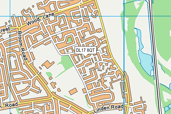 DL17 8QT map - OS VectorMap District (Ordnance Survey) DL17 8QT map - OS VectorMap District (Ordnance Survey)