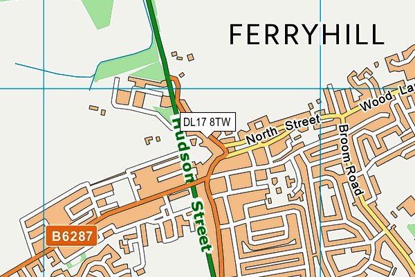 DL17 8TW map - OS VectorMap District (Ordnance Survey) DL17 8TW map - OS VectorMap District (Ordnance Survey)