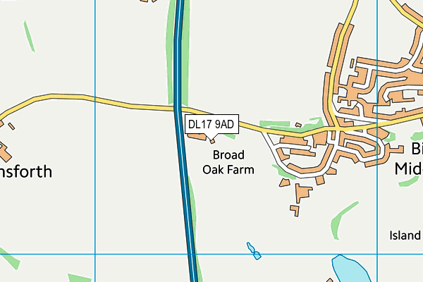 DL17 9AD map - OS VectorMap District (Ordnance Survey) DL17 9AD map - OS VectorMap District (Ordnance Survey)
