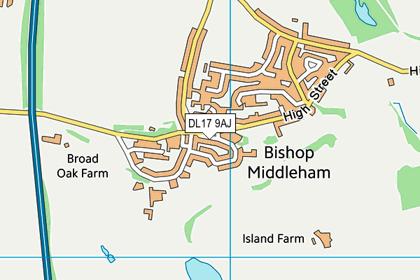 DL17 9AJ map - OS VectorMap District (Ordnance Survey) DL17 9AJ map - OS VectorMap District (Ordnance Survey)