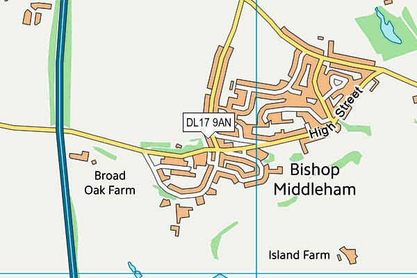 DL17 9AN map - OS VectorMap District (Ordnance Survey) DL17 9AN map - OS VectorMap District (Ordnance Survey)