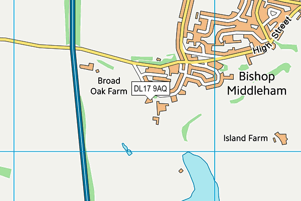 DL17 9AQ map - OS VectorMap District (Ordnance Survey) DL17 9AQ map - OS VectorMap District (Ordnance Survey)