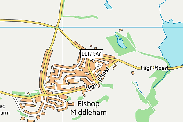 DL17 9AY map - OS VectorMap District (Ordnance Survey) DL17 9AY map - OS VectorMap District (Ordnance Survey)