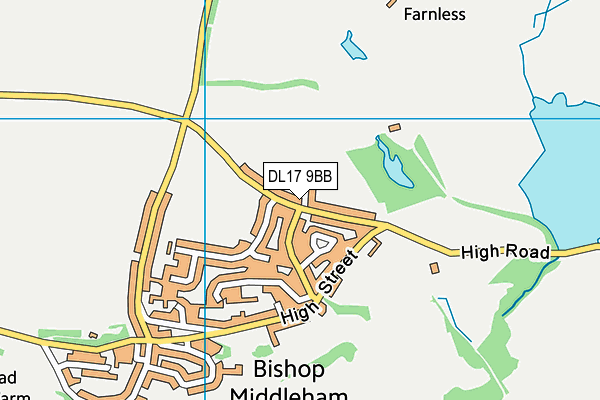 DL17 9BB map - OS VectorMap District (Ordnance Survey) DL17 9BB map - OS VectorMap District (Ordnance Survey)