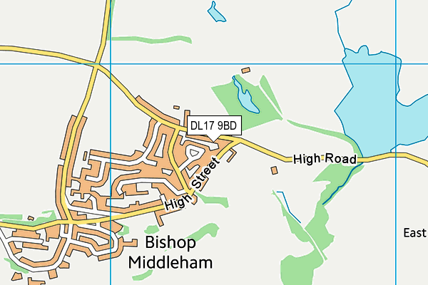 DL17 9BD map - OS VectorMap District (Ordnance Survey) DL17 9BD map - OS VectorMap District (Ordnance Survey)