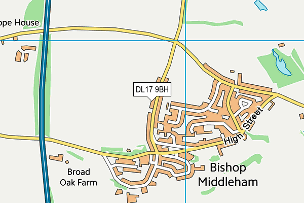 DL17 9BH map - OS VectorMap District (Ordnance Survey) DL17 9BH map - OS VectorMap District (Ordnance Survey)