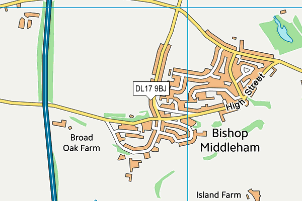 DL17 9BJ map - OS VectorMap District (Ordnance Survey) DL17 9BJ map - OS VectorMap District (Ordnance Survey)