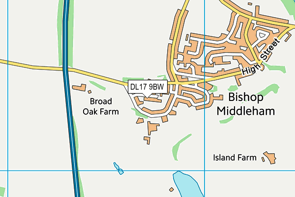 DL17 9BW map - OS VectorMap District (Ordnance Survey) DL17 9BW map - OS VectorMap District (Ordnance Survey)