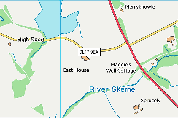 DL17 9EA map - OS VectorMap District (Ordnance Survey) DL17 9EA map - OS VectorMap District (Ordnance Survey)