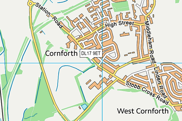 DL17 9ET map - OS VectorMap District (Ordnance Survey) DL17 9ET map - OS VectorMap District (Ordnance Survey)