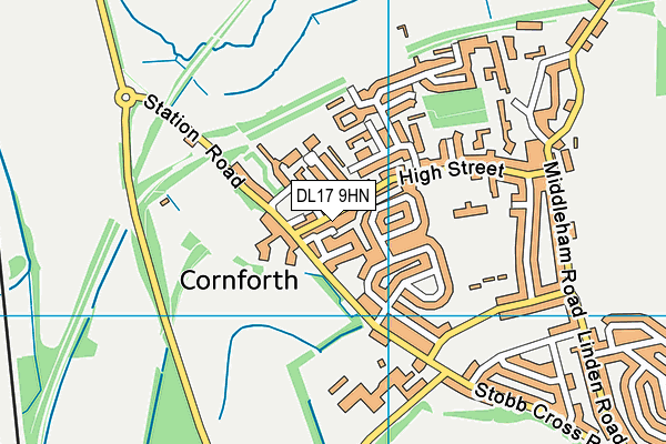DL17 9HN map - OS VectorMap District (Ordnance Survey)