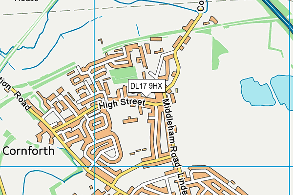 DL17 9HX map - OS VectorMap District (Ordnance Survey) DL17 9HX map - OS VectorMap District (Ordnance Survey)