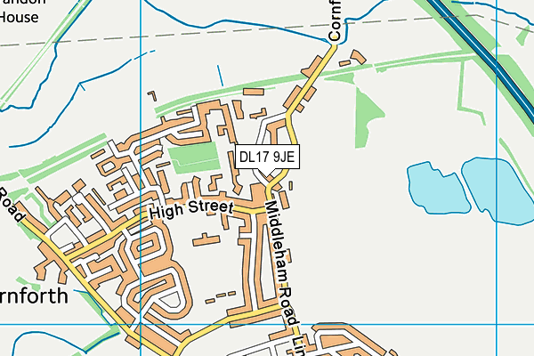 DL17 9JE map - OS VectorMap District (Ordnance Survey) DL17 9JE map - OS VectorMap District (Ordnance Survey)