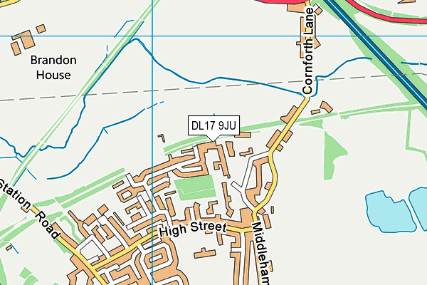 DL17 9JU map - OS VectorMap District (Ordnance Survey) DL17 9JU map - OS VectorMap District (Ordnance Survey)